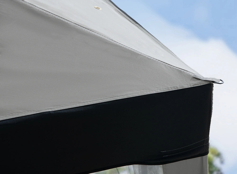 SUNJOY 8x8 Soft Top Gazebo with Mosquito Netting - Gray & Black