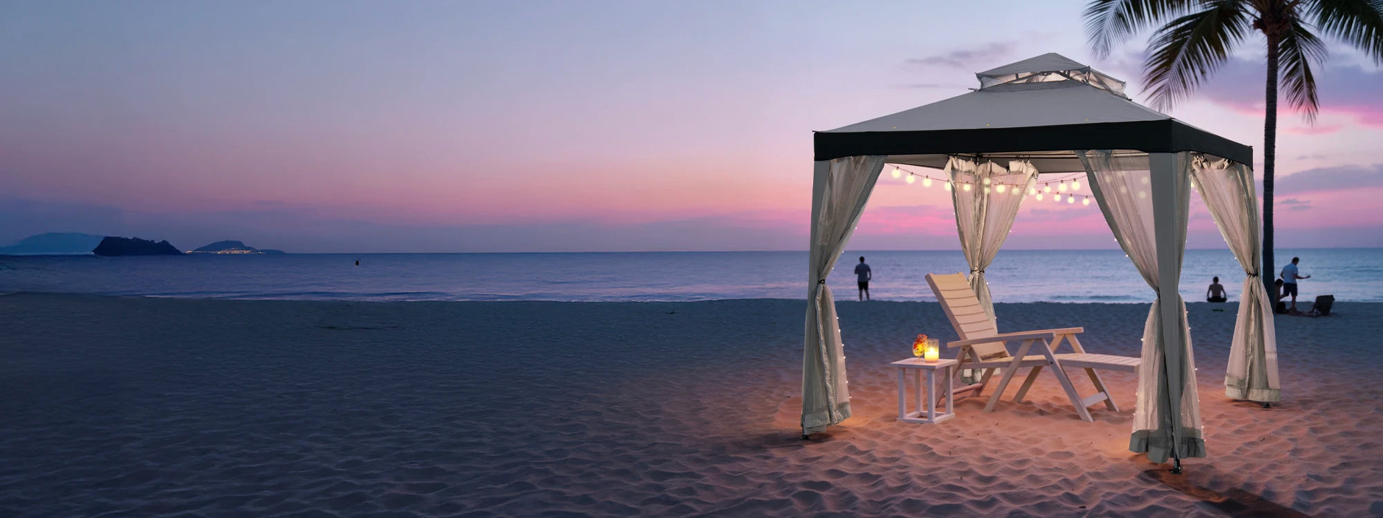SUNJOY 8x8 Soft Top Gazebo with Mosquito Netting - Gray & Black
