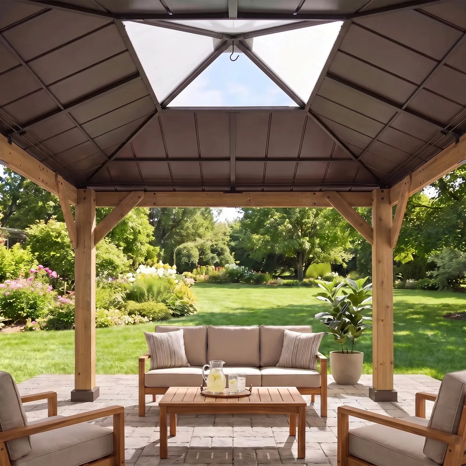 Antrim Skylight Cedar Gazebo, 11x11