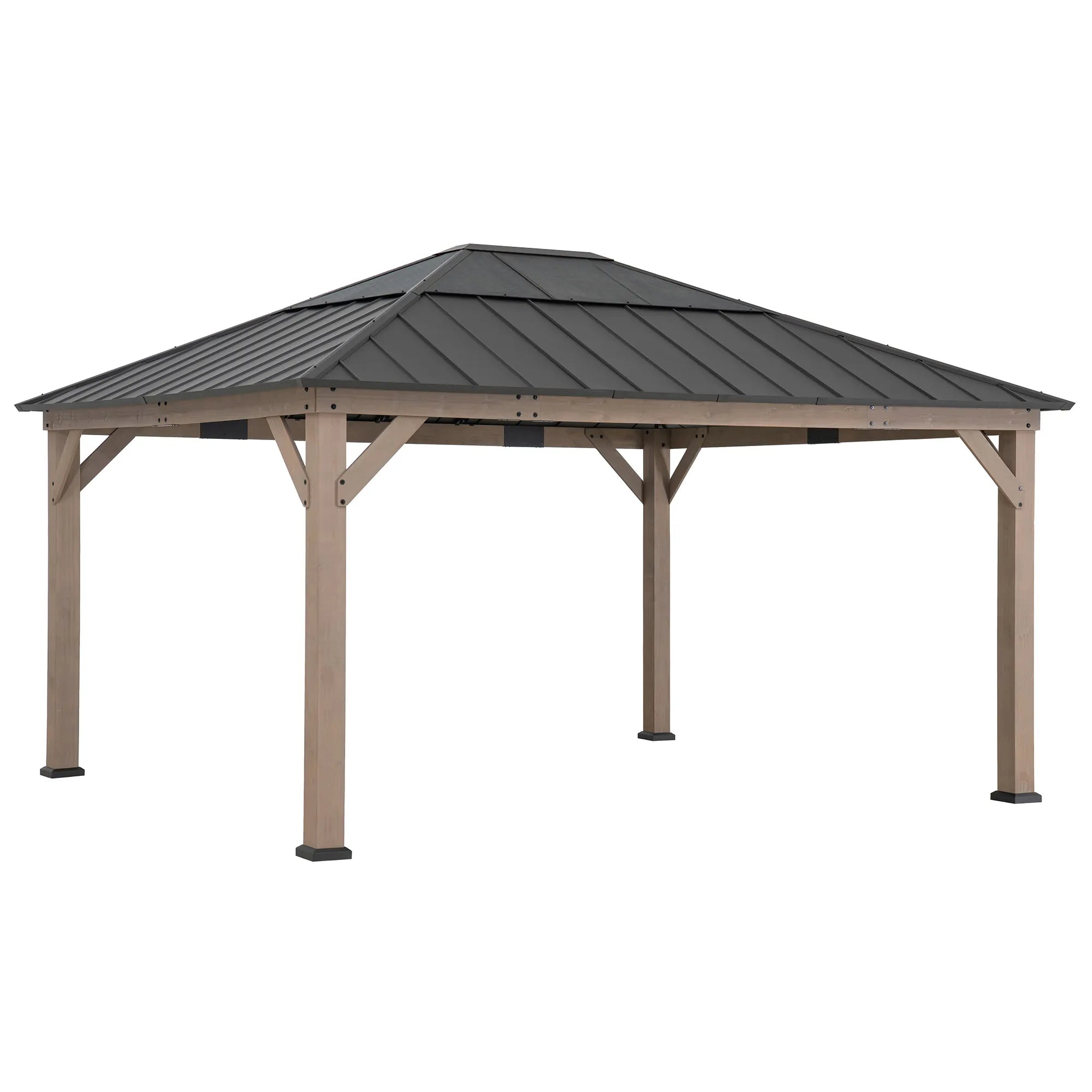 Antrim Skylight Cedar Gazebo - Dark Wood, 13x15