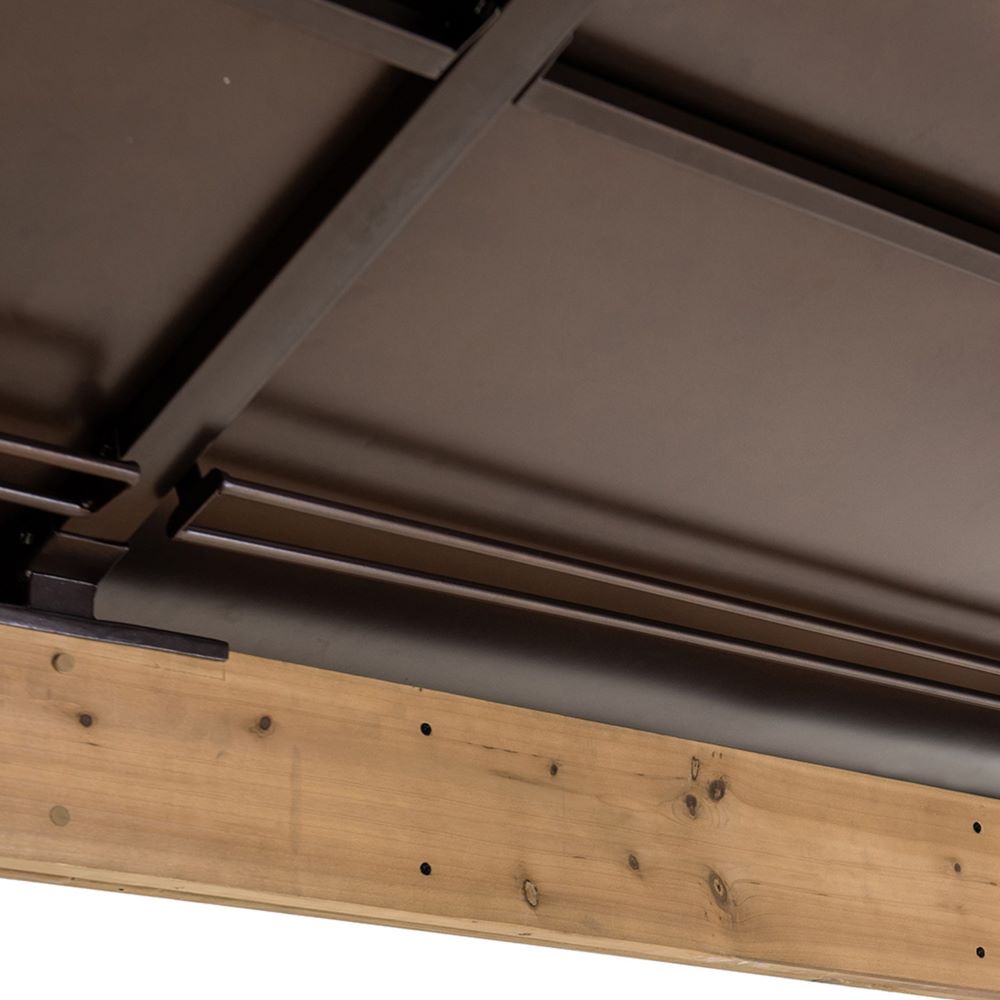 SUNJOY 11x13 Brown Wooden Gazebo with Ceiling Hook