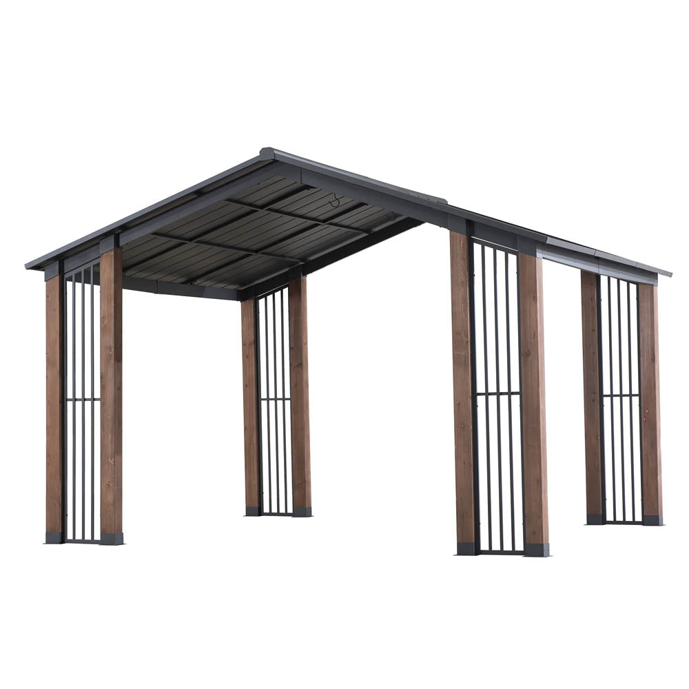 SUNJOY 11x13 Slanted Roof Cedar Gazebo with Ceiling Hook.