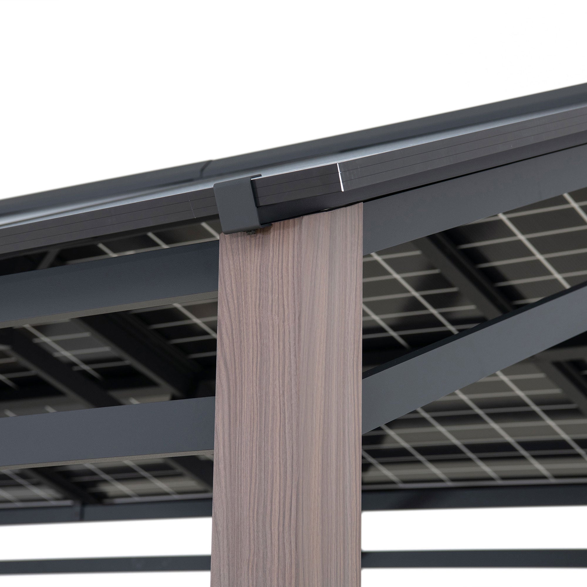 SUNJOY 10.5 ft. x 14.5 ft Steel Solar Carport with Energy Storage Module.