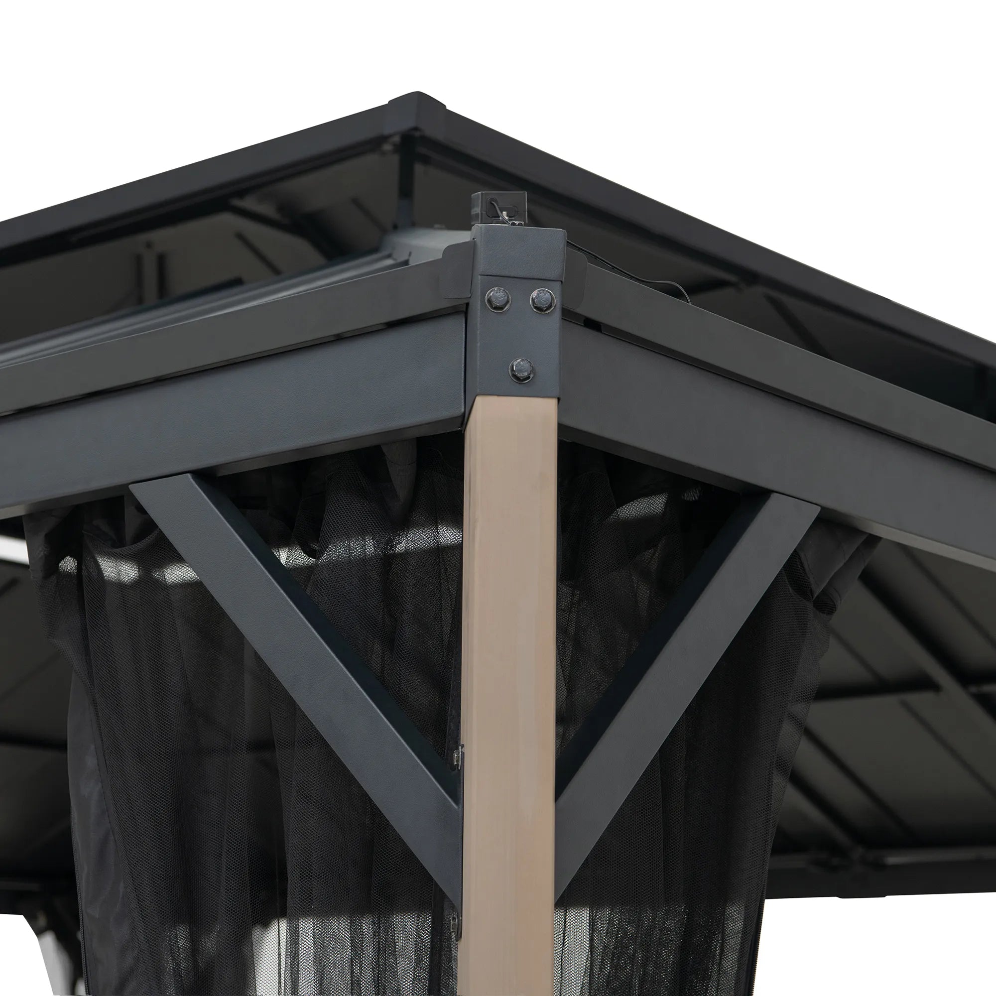 Stanwood Solar Lighting Dual-Roof Gazebo, 13x15