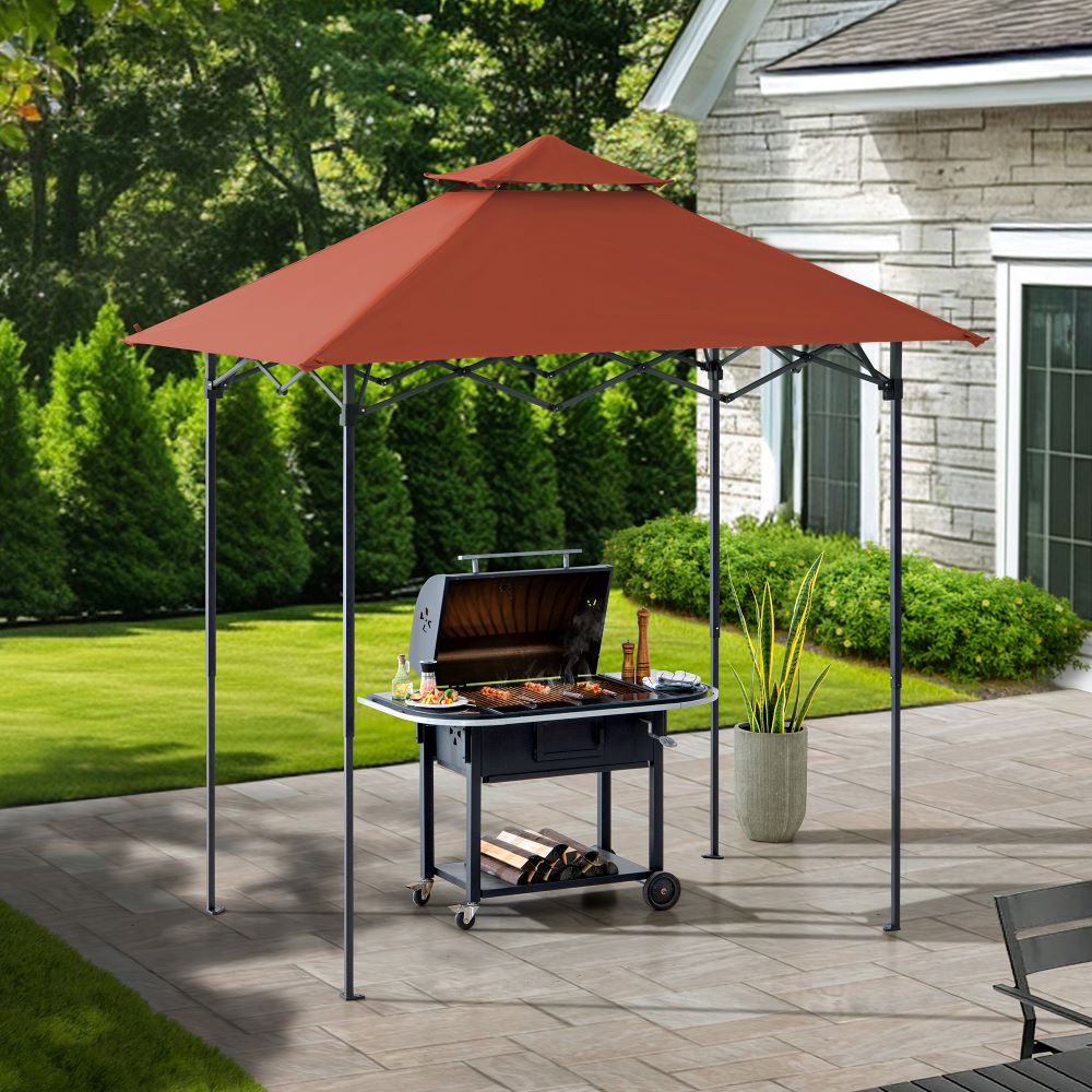 SUNJOY 5x8 Pop up Grill Gazebo with Magnetic LED Light and Carrying Bag 