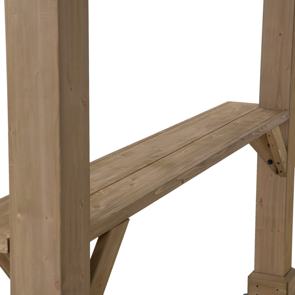 SUNJOY 10x12 Cedar Gazebo Pergola with Bar Shelves and Power Port
