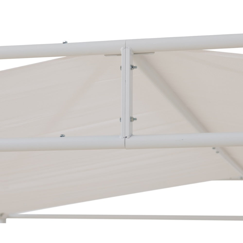 SUNJOY 10x10 Darkeford Metal Pergola with White Sling Fabric Canopy