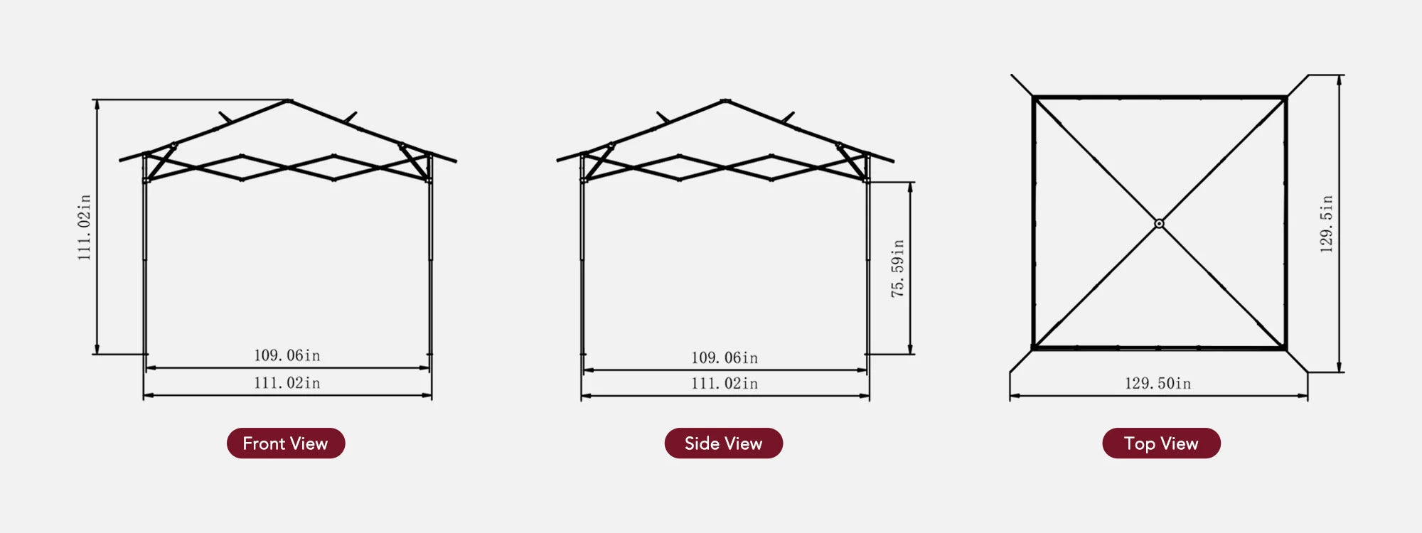 SUNJOY 11x11 Pop Up Gazebo Tent with Netting and Carry Bag - Khaki