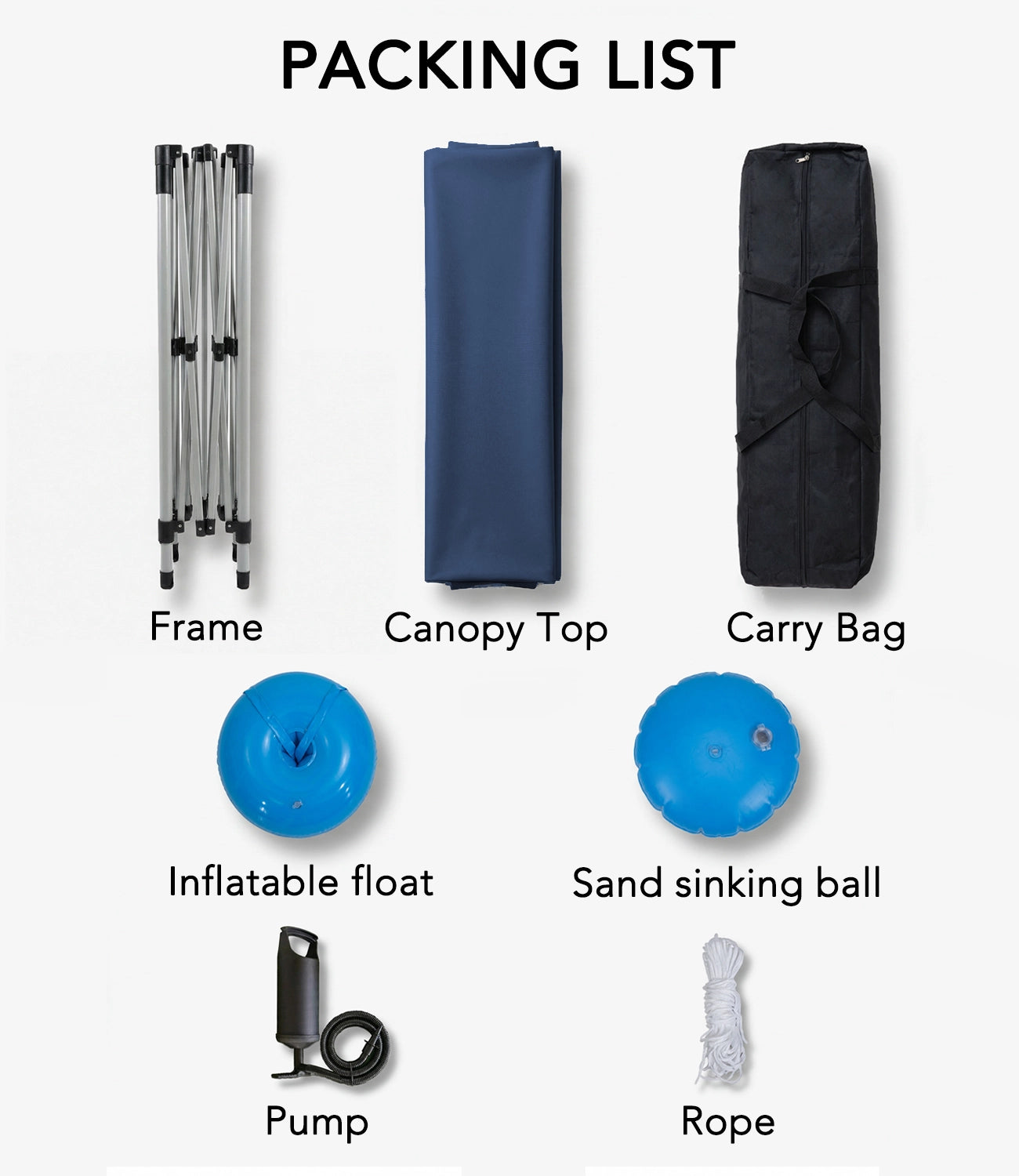 SUNJOY 10x10 Floating Pool Gazebo with PVC Floats and Carry Bag - Navy