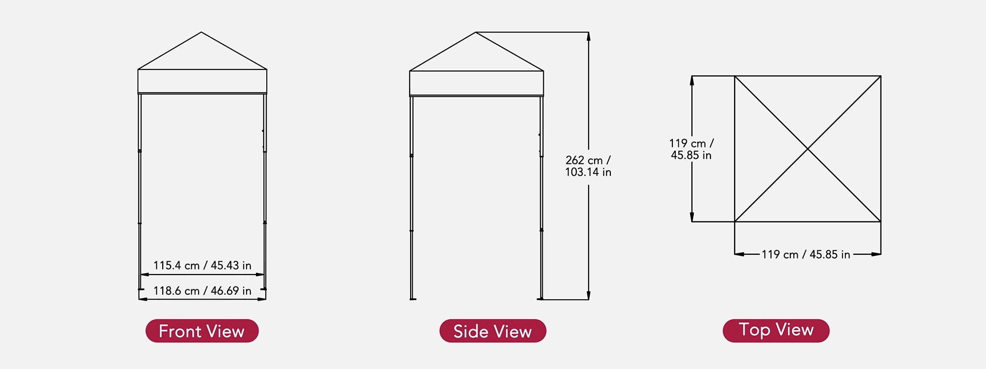SUNJOY 4x4 Pop-Up Canopy Tent, Outdoor Tool-Free Pop-Up Gazebo with Sidewalls - Gray