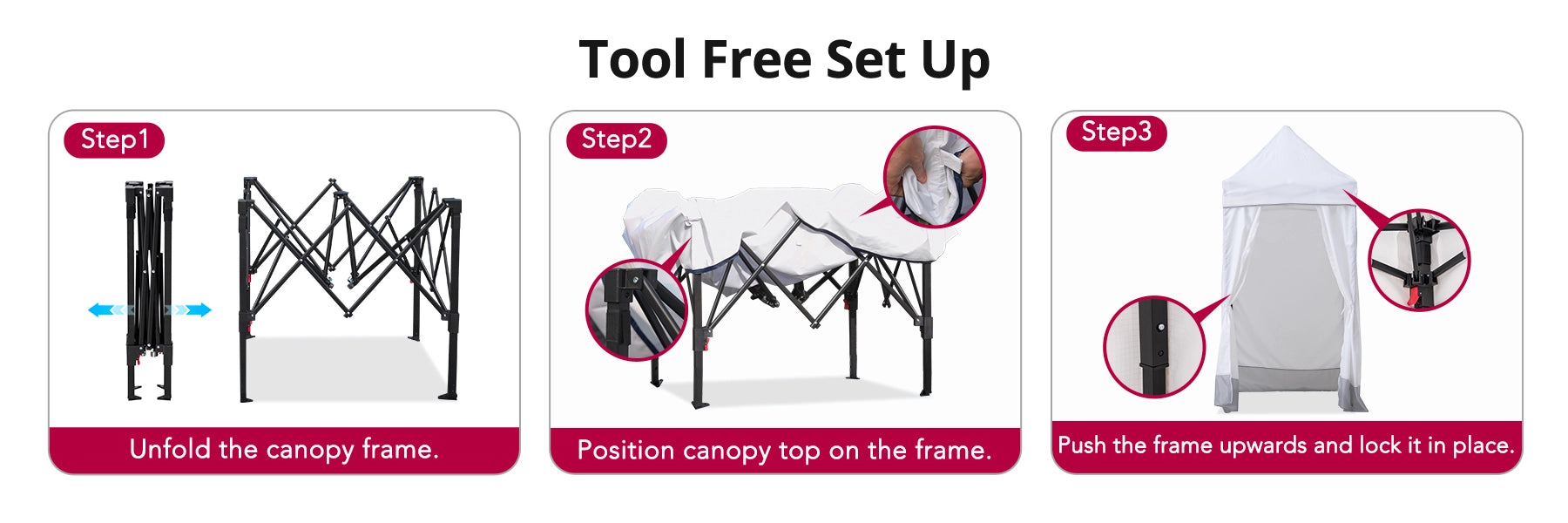 SUNJOY 4x4 Pop-Up Canopy Tent, Outdoor Tool-Free Pop-Up Gazebo with Sidewalls - Gray