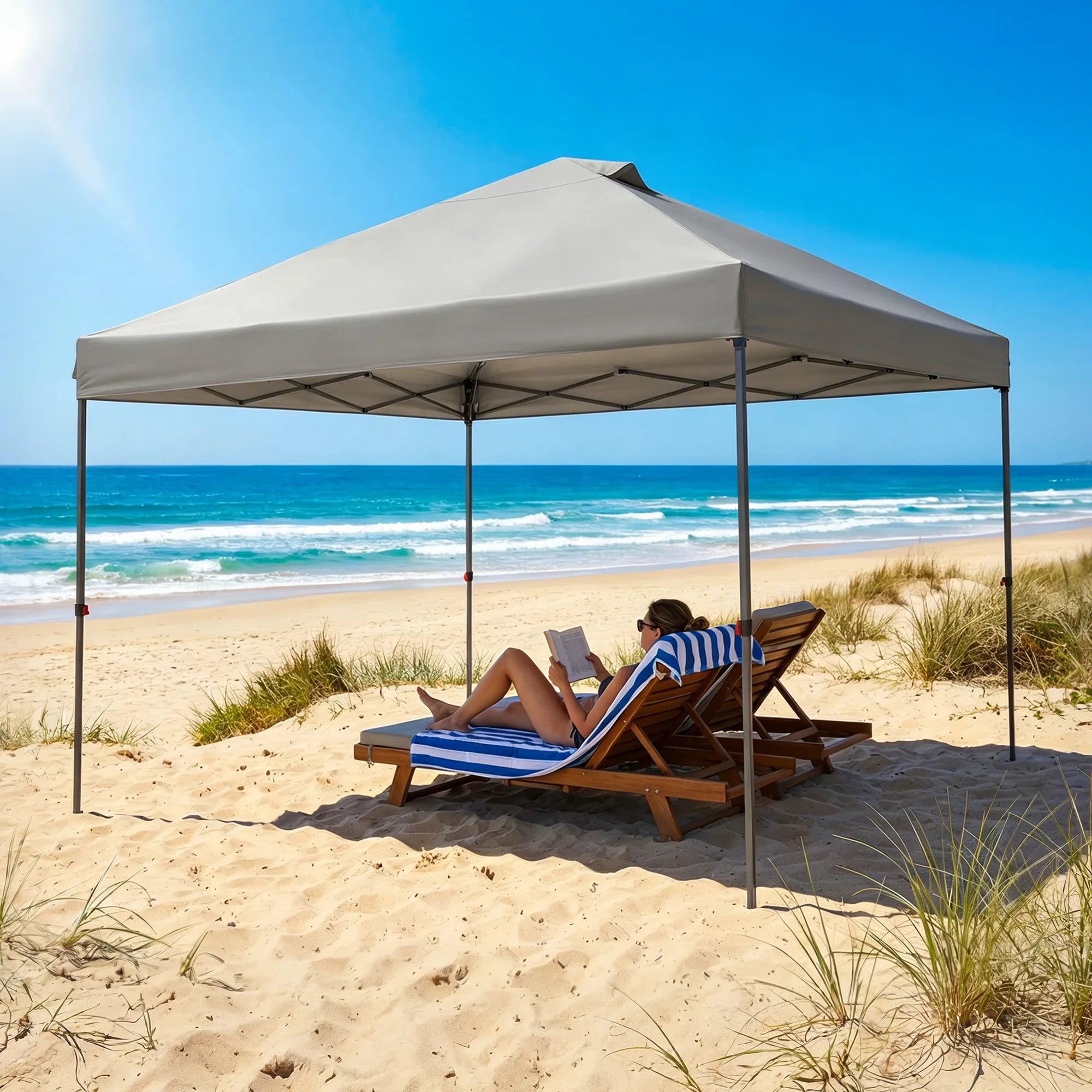 Solis Glow Instant Gazebo, 10×10 - Slate Gray