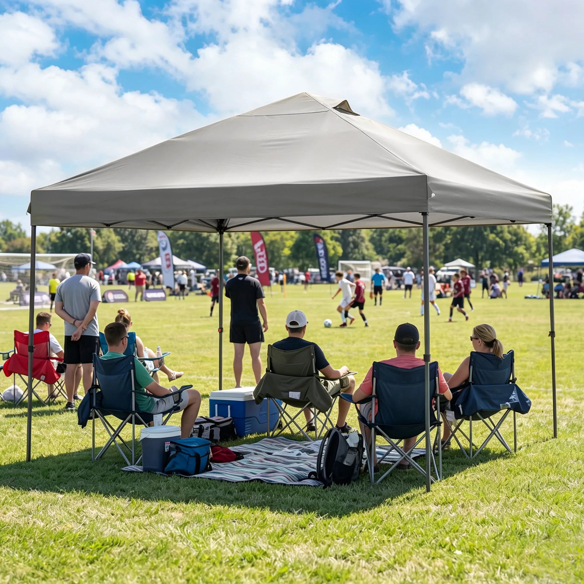 Solis Glow Instant Gazebo, 10×10 - Slate Gray