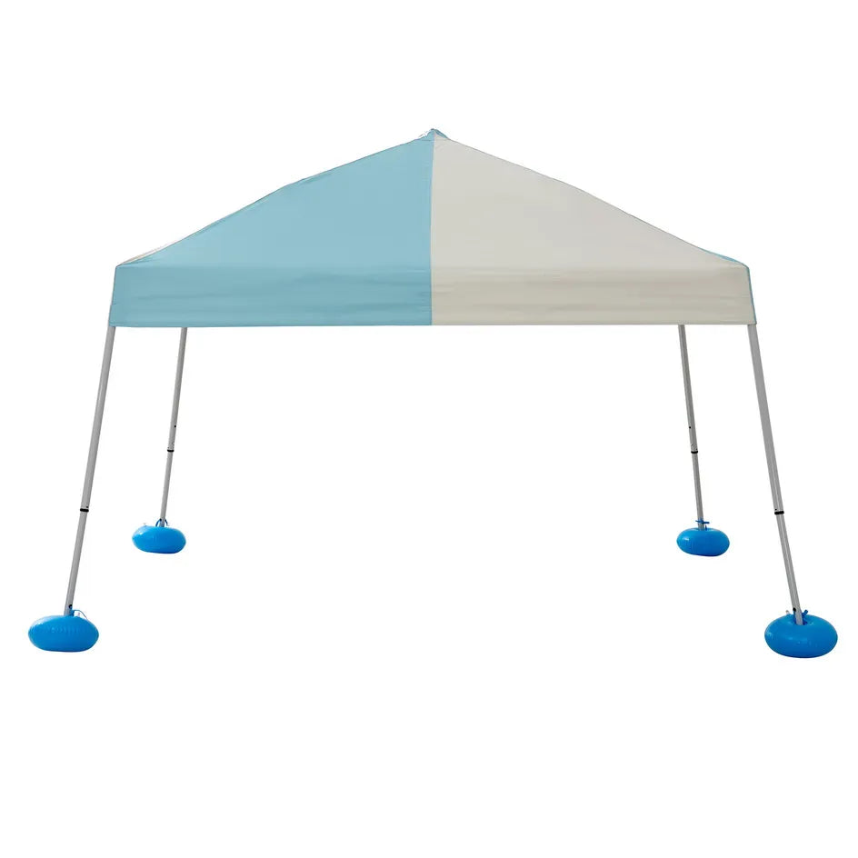 SUNJOY 10x10 Floating Pool Gazebo with PVC Floats and Carry Bag - Gray & Light Blue