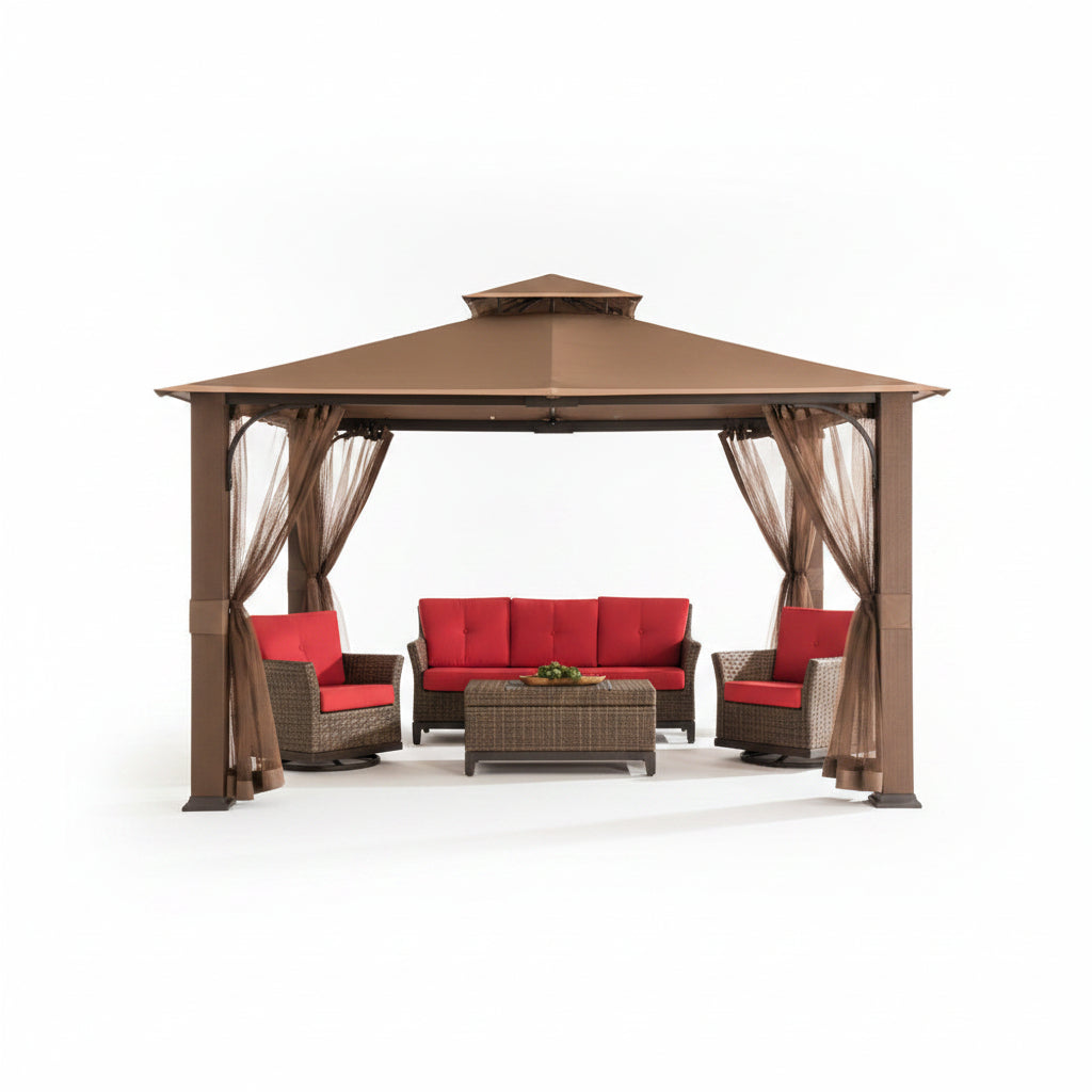 SUNJOY Brown Replacement Canopy For Montgomery Gazebo (10X12 Ft) L-GZ1033PST Sold At Menards.