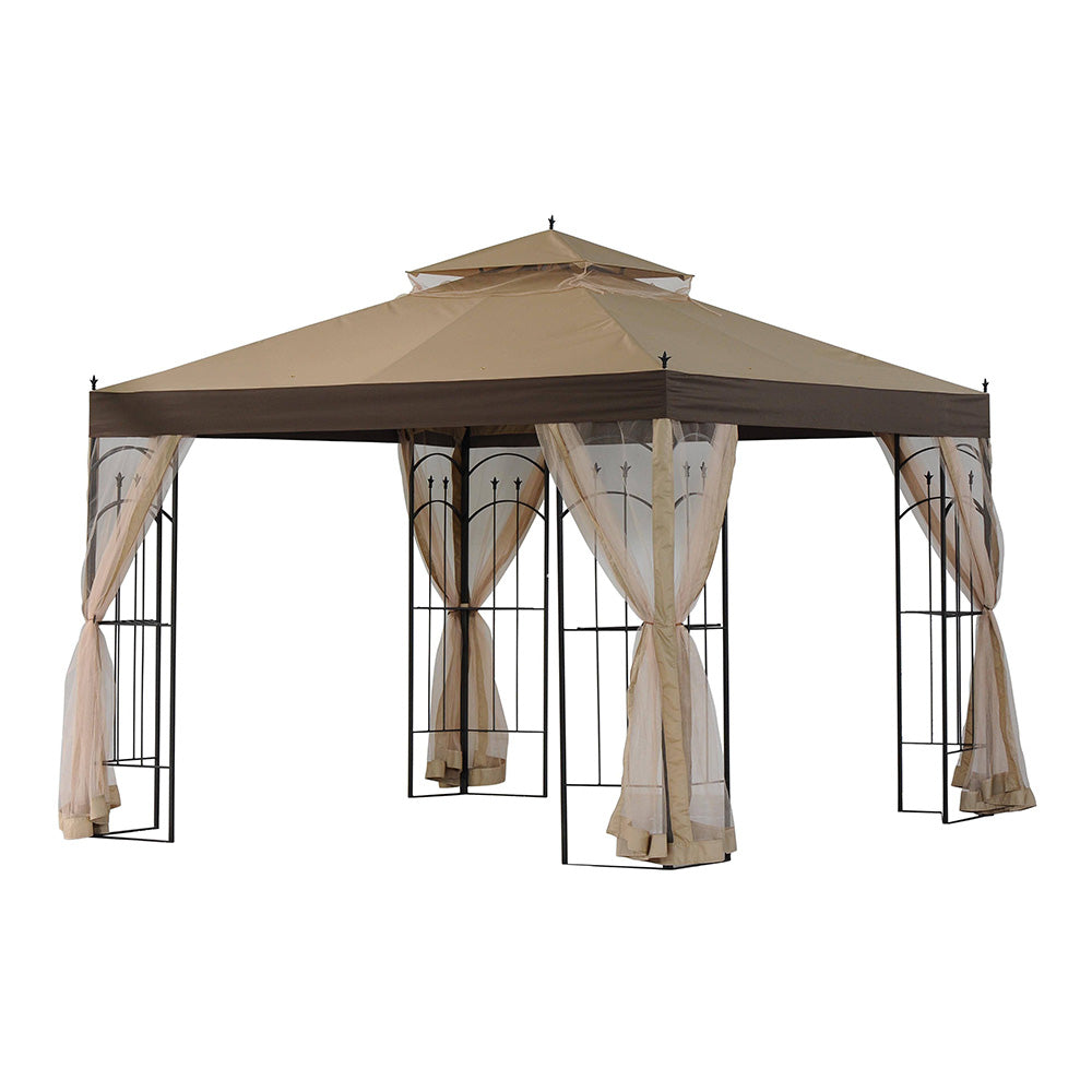 SUNJOY Golden+Dark Brown Replacement Canopy For Winslow Gazebo (10X10 Ft) L-GZ038PST-3A1 Sold At Sears&Kmart.