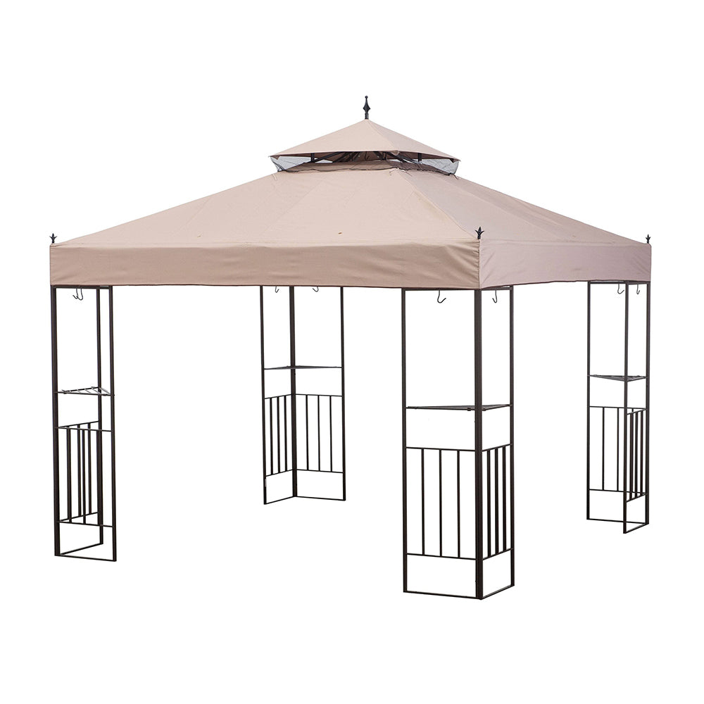 SUNJOY Sesame+Black Replacement Canopy For Sun Shade Gazebo (10X10 Ft) L-GZ414PST Sold At Walmart US.