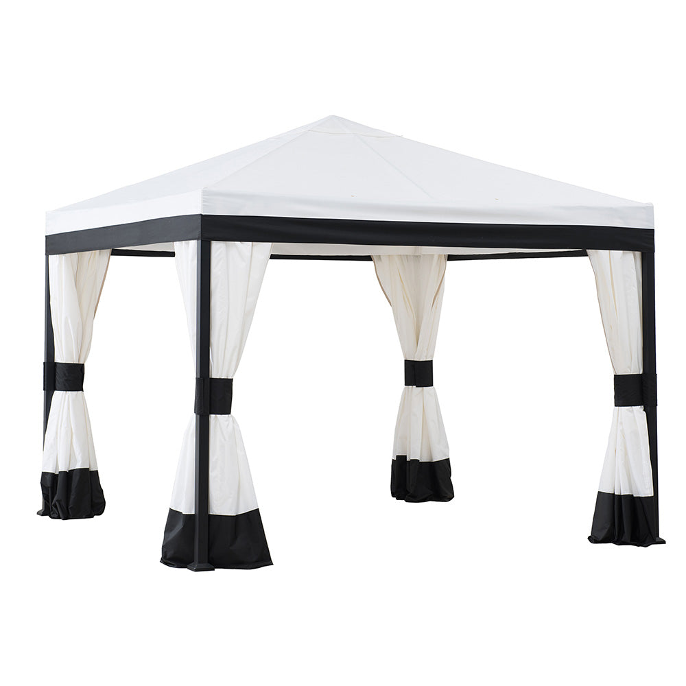 SUNJOY White+Black Replacement Canopy For Villeneuve Gazebo (10X10 Ft) A101011300/A101011310 Sold At SunNest.