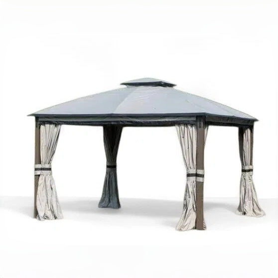 Light Gray Replacement Curtain For Shadow Creek gazebo (10X12 Ft) L-GZ1140PST-C1 Sold At BigLots