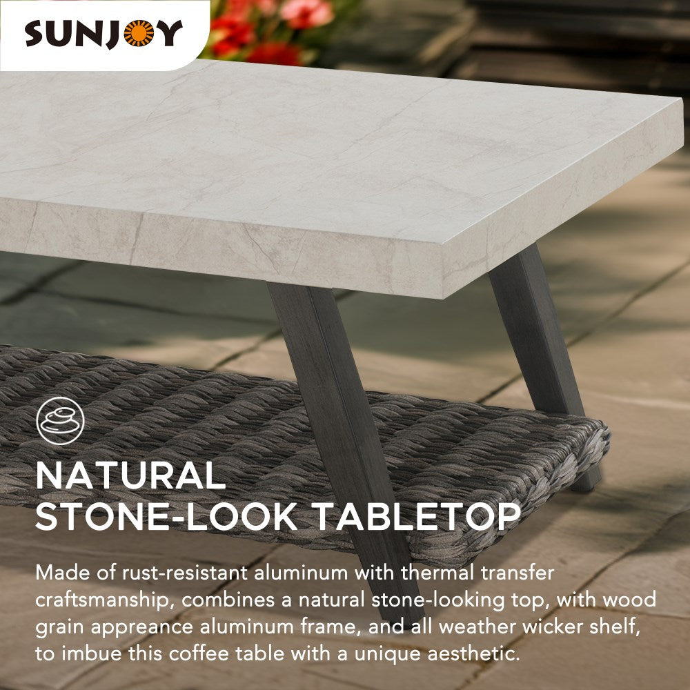 SUNJOY 4-pc. Aluminum Deep Seating Set with Sunbrella® Cushions.