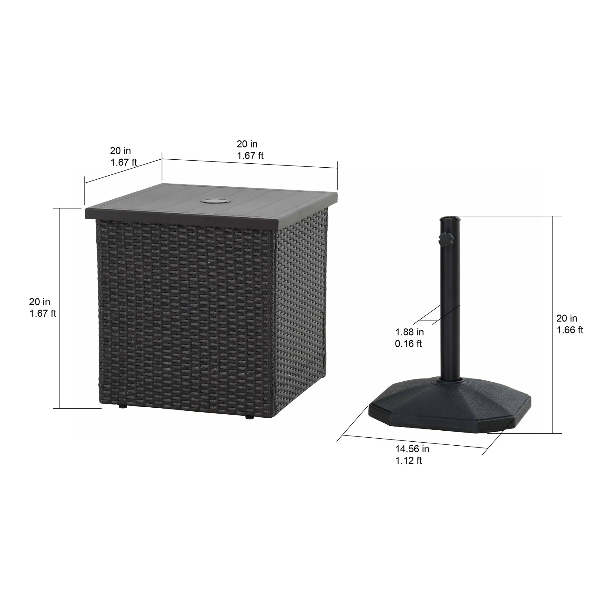 Combination Umbrella Stand Side Table