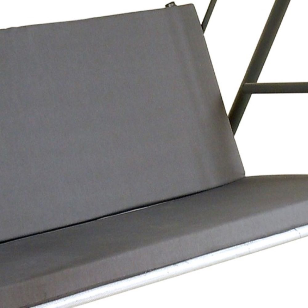 SUNJOY 2-Seat Outdoor Porch Swing with Adjustable Canopy and Removable Cushion - Gray