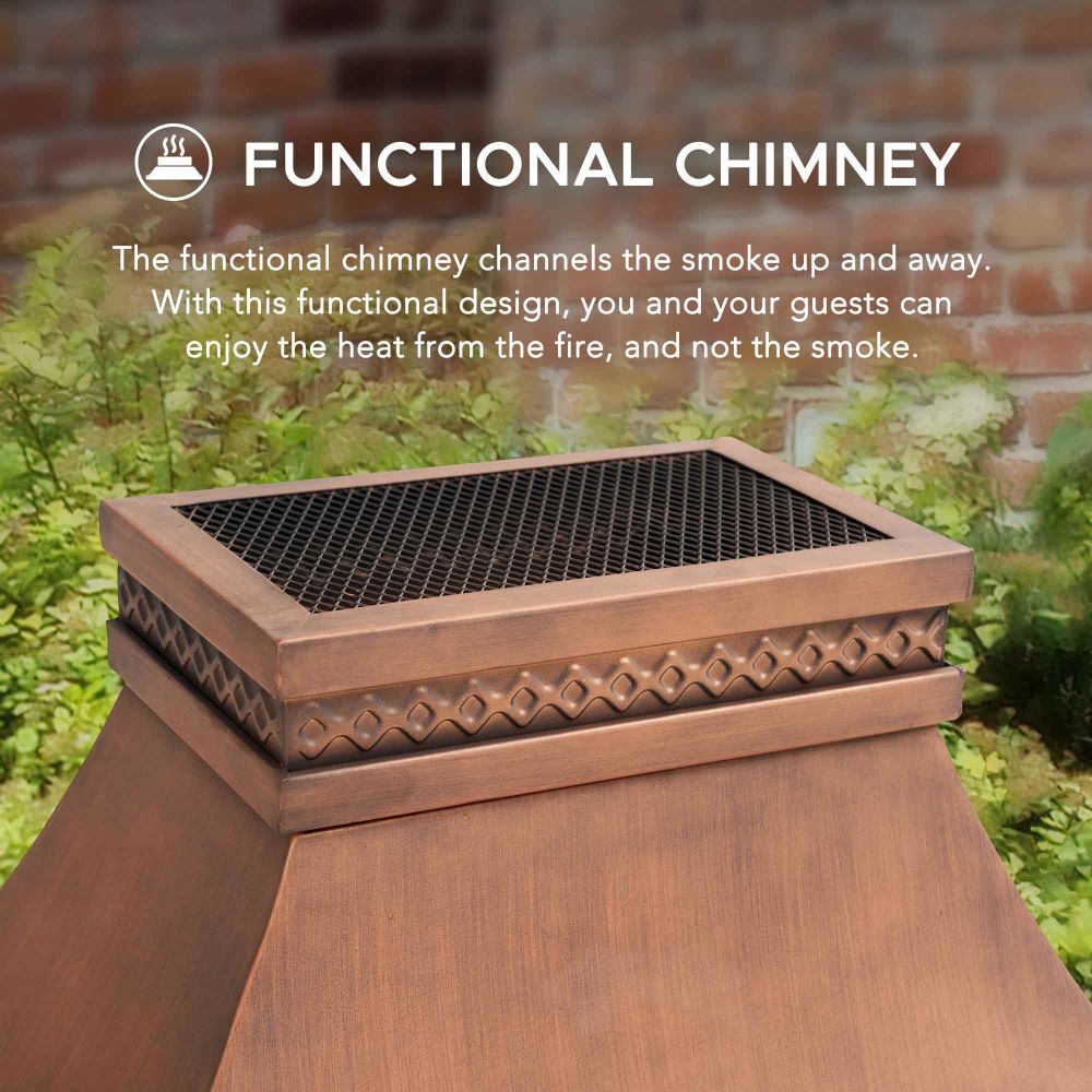 SUNJOY 57 Inch Outdoor Wood Burning Fireplace with PVC Cover 