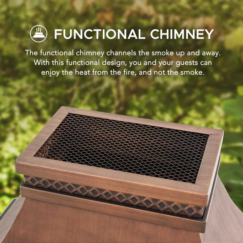 SUNJOY 57 Inch Outdoor Wood Burning Fireplace with PVC Cover