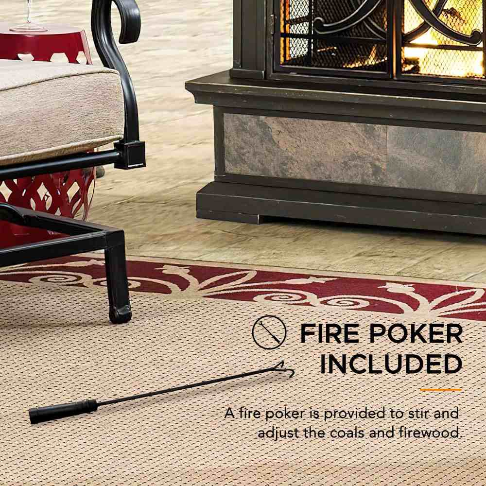 SUNJOY 57 Inch Outdoor Wood Burning Fireplace with PVC Cover