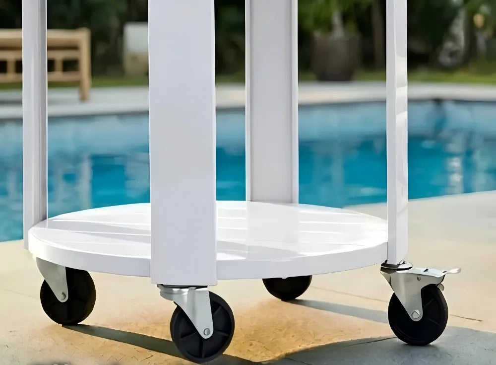 Oasis Rolling Patio Ice Chest Cart 60 Qt - Alabaster White