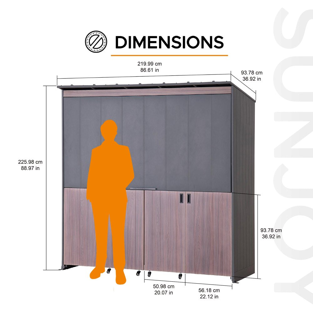 SUNJOY Fleetwood Outdoor Grill Kitchen with Outdoor Kitchen Cabinets, Shelves, and Sink Options.