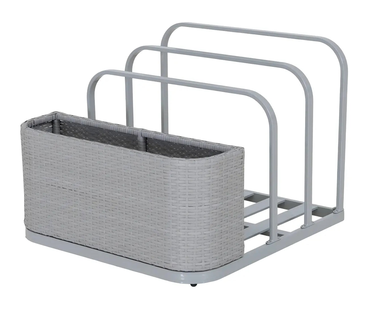 Oversized Rust-proof Wicker Pool Organizer 35'' - Gray