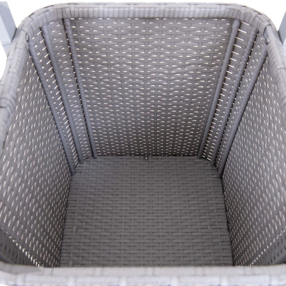 SUNJOY Aluminum Pool Valet Tower with Shelves and Wicker Basket