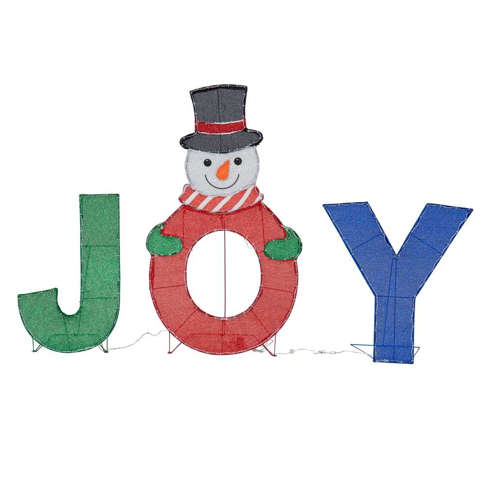 outdoor snowman lighted
