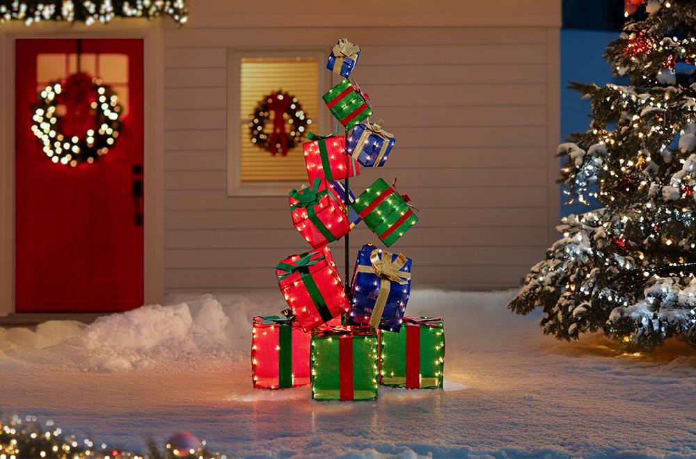christmas light up gift boxes
