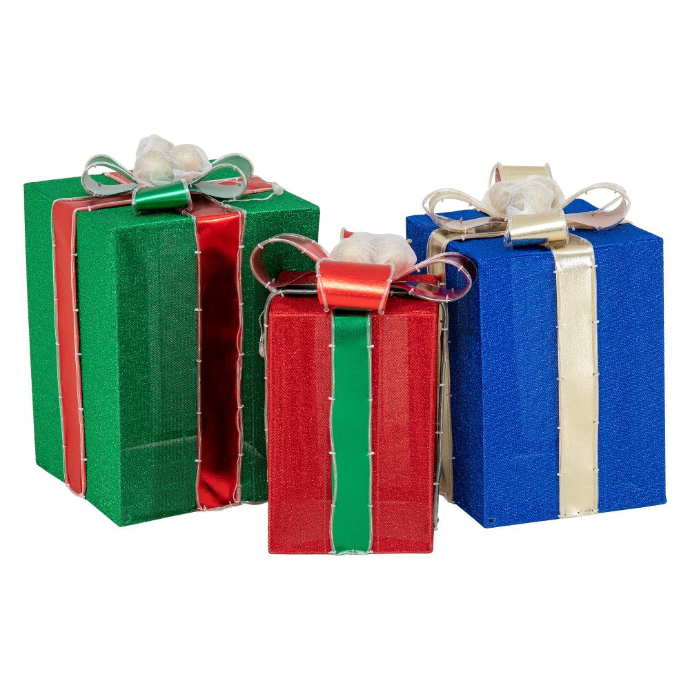 SUNJOY 20 Inch Set of 3 Lighted Gift Boxes with LED Lights.