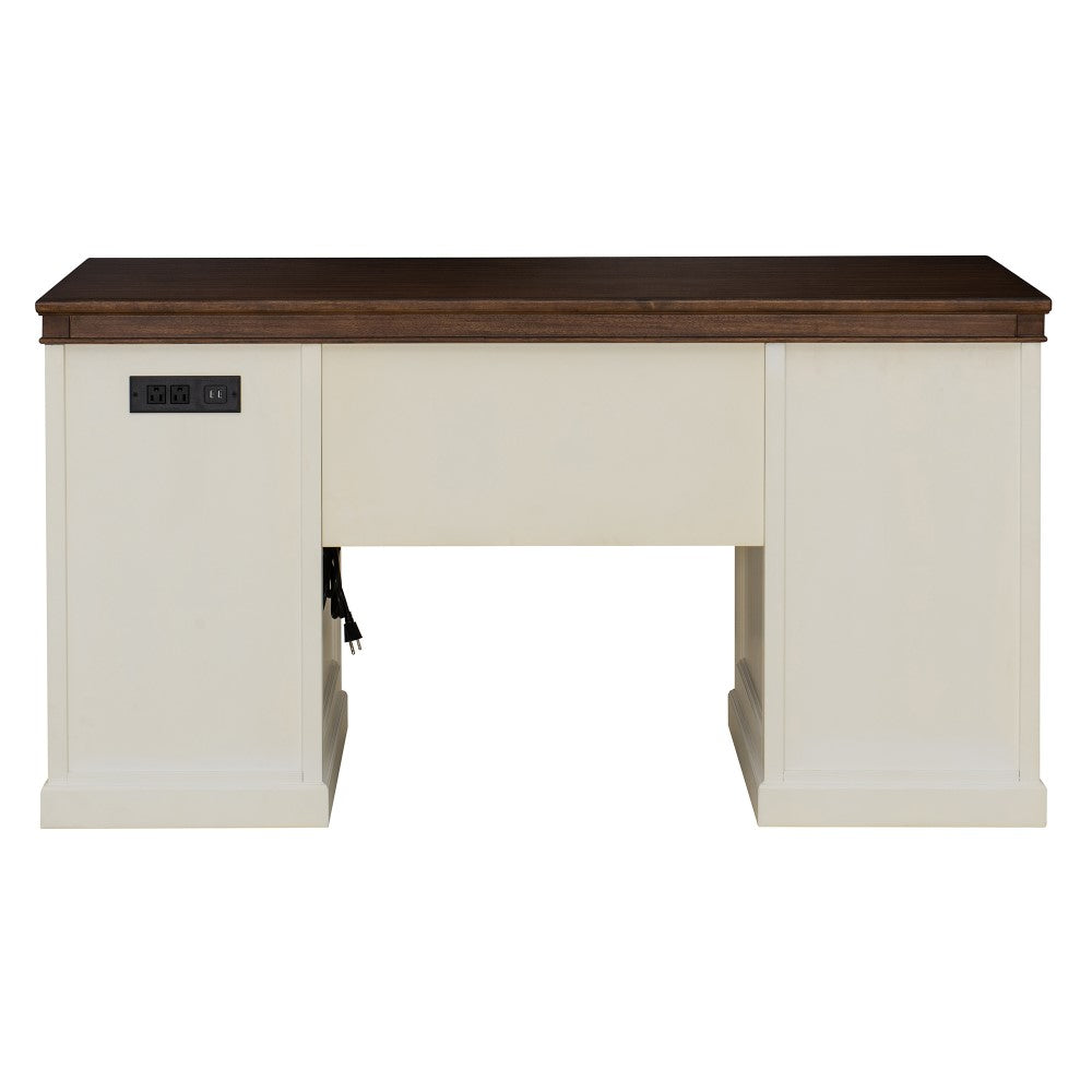 SUNJOY 58’’ Richland Double Pedestal Desk with Four Drawers and Two Cabinets.
