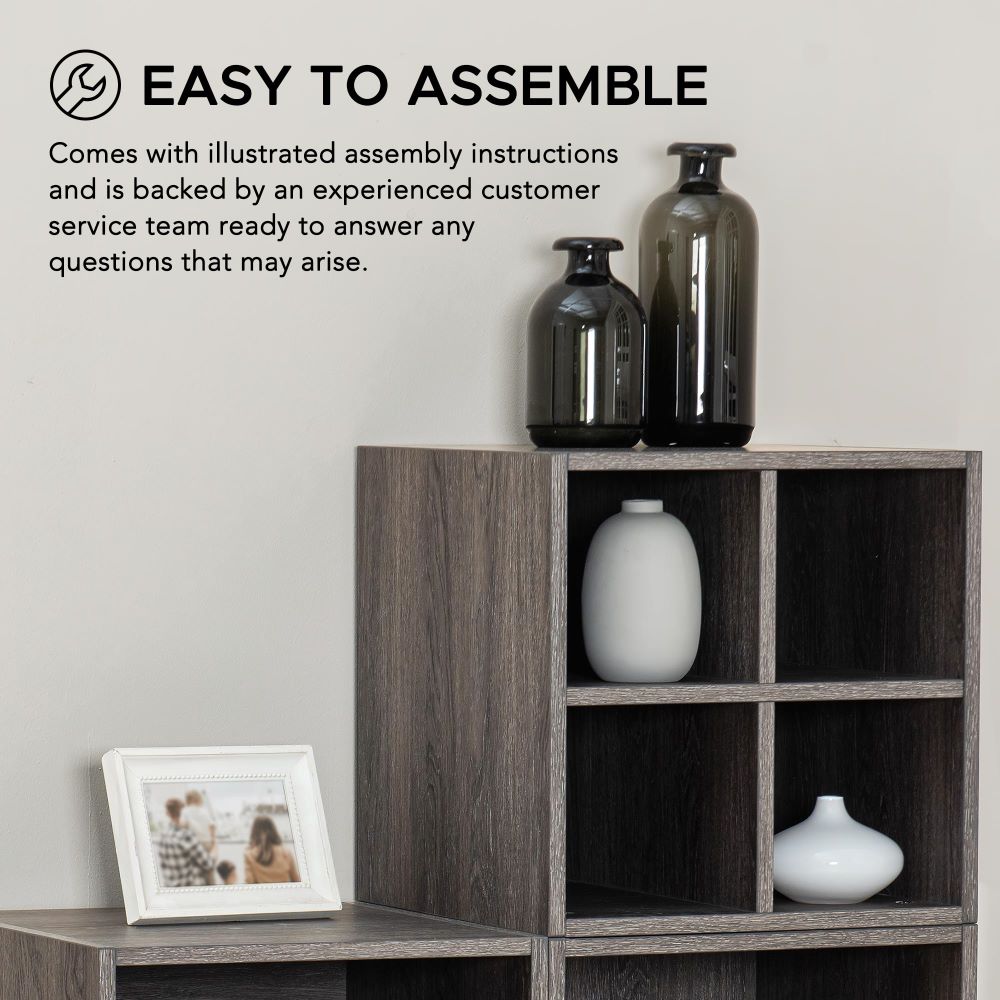 SUNJOY Quub Quarter Cabinet, Space Saving Stackable MDF Wood Cabinet for Living Room, Bedroom and Other Indoor Space