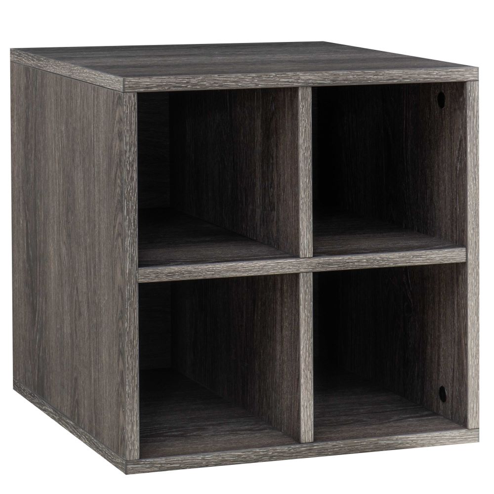 SUNJOY Quub Quarter Cabinet, Space Saving Stackable MDF Wood Cabinet for Living Room, Bedroom and Other Indoor Space
