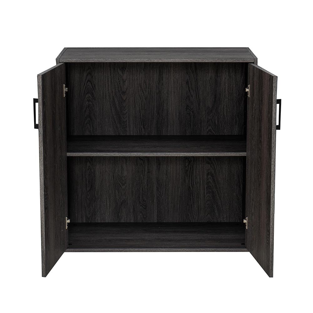 SUNJOY Quub Two Door Cabinet, Space Saving Stackable MDF Wood Cabinet for Living Room, Bedroom and Other Indoor Space.
