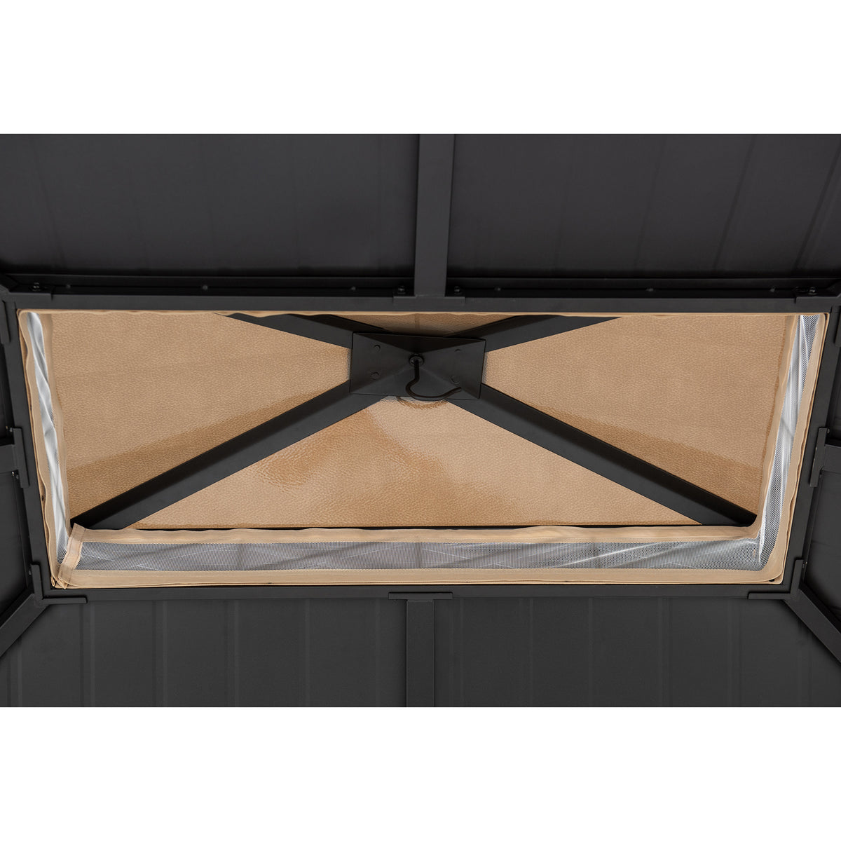 Crown Lattice Hardtop Patio Gazebo 11' × 13',  Matte Black