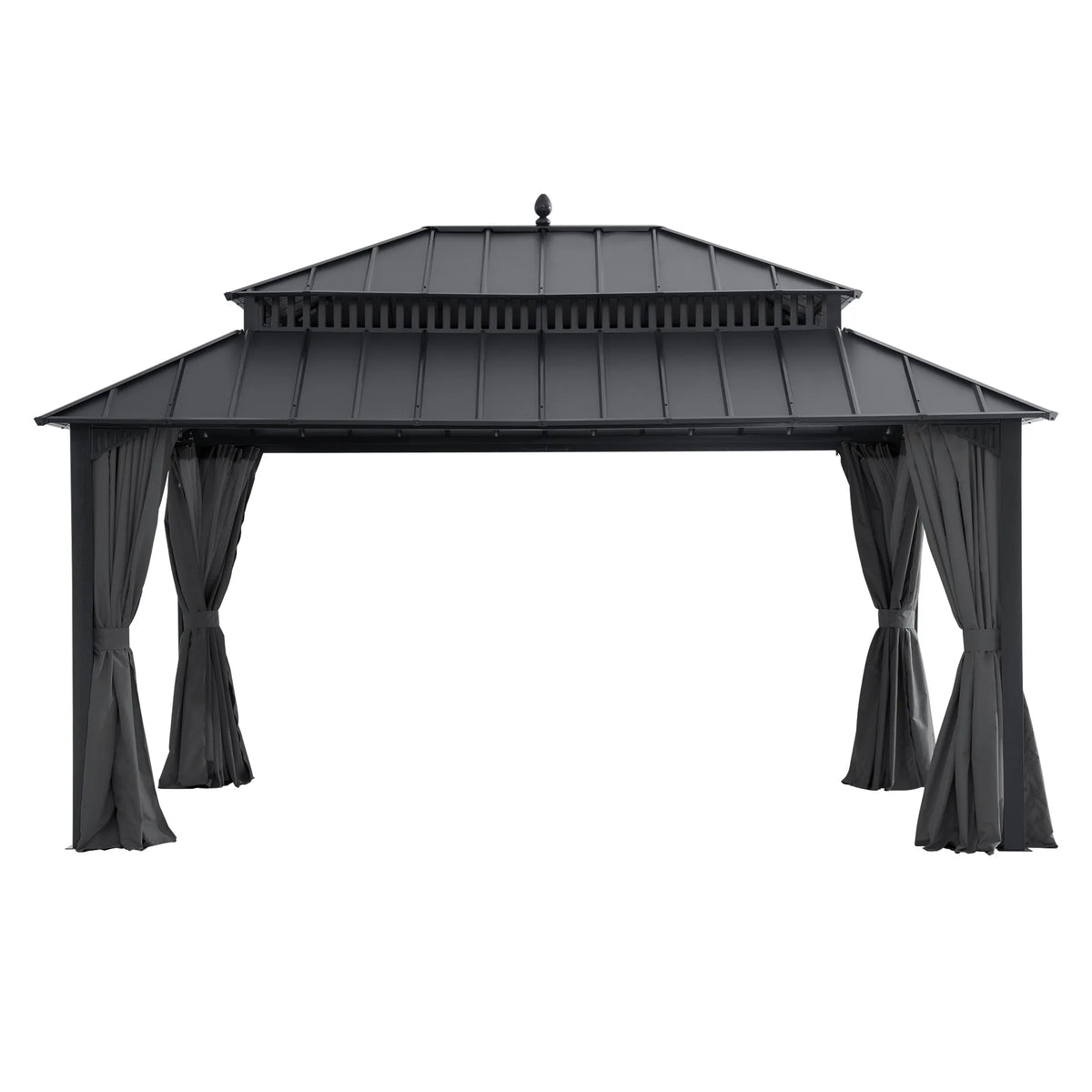 Kingston Aluminum Gazebo - Slate Gray, 12x16