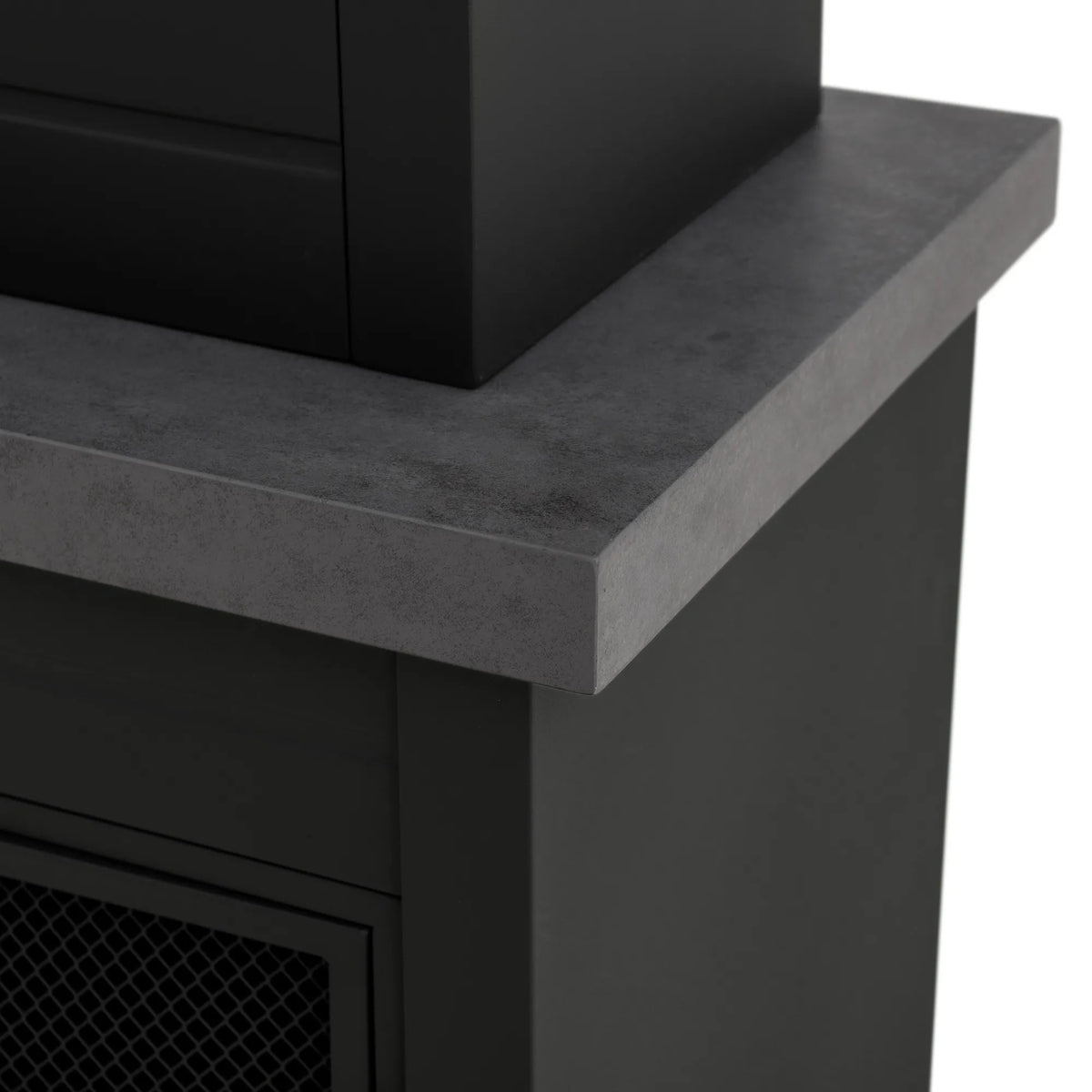 Nordic Modern Wood Burning Fireplace with Log Holders 76" - Dark Gray