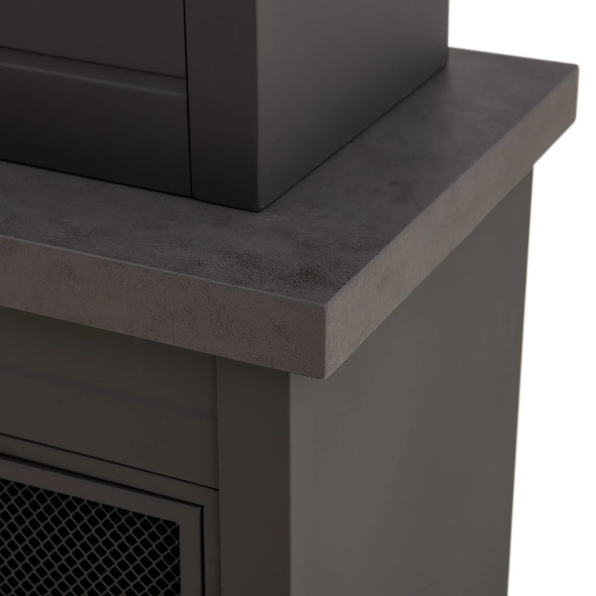Nordic Modern Wood Burning Fireplace with Log Holders 76" - Brown