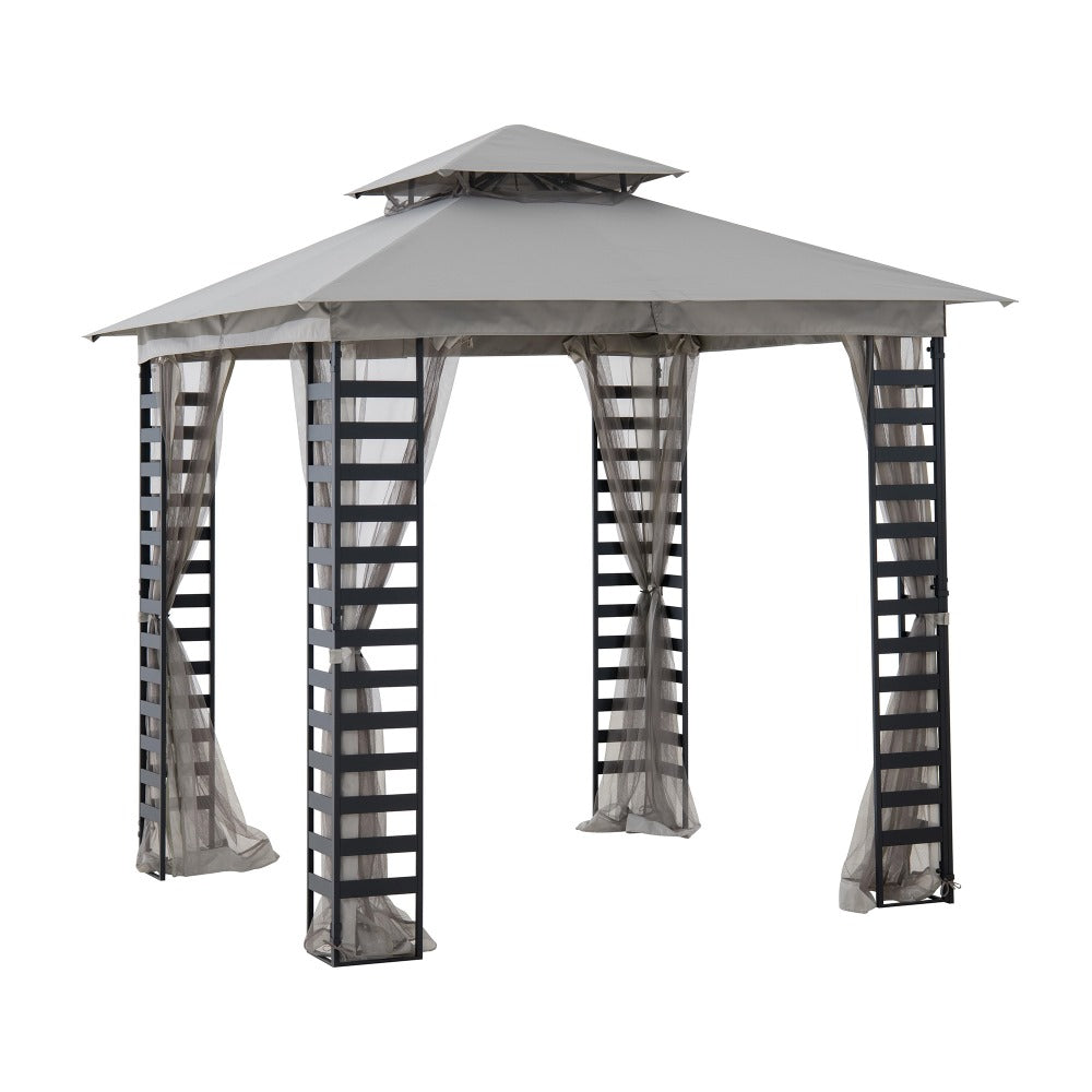 SUNJOY Gray Replacement Canopy For Hampton Bay Sherwood Soft Top Roof Gazebo (8X8 Ft) A101022920.