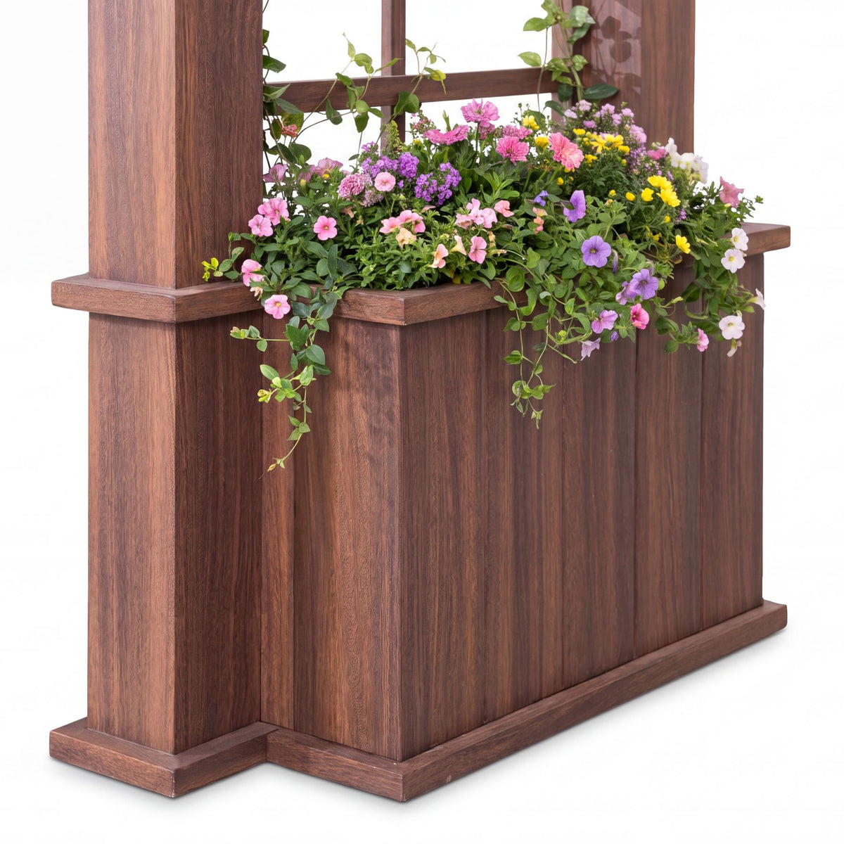 Veranda Woodgrain Steel Roof Planter Gazebo, 13x15