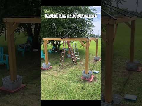 SUNJOY 11x11 Wooden Frame Backyard Hardtop Gazebo with Ceiling Hook Installation