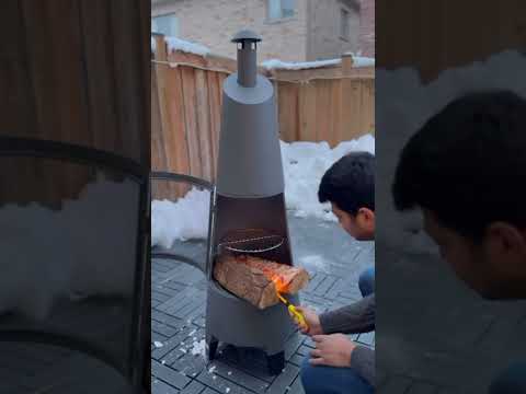 Customer Case of SUNJOY 57 Inch 2-in-1 Chiminea Fire Pit & Grill with Removable Grill Grate and PVC Cover 