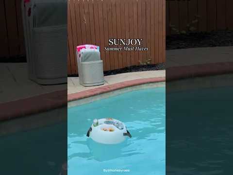 SUNJOY Floating Drink Holder with Ip66 Waterproof Bluetooth 5.0 Speaker