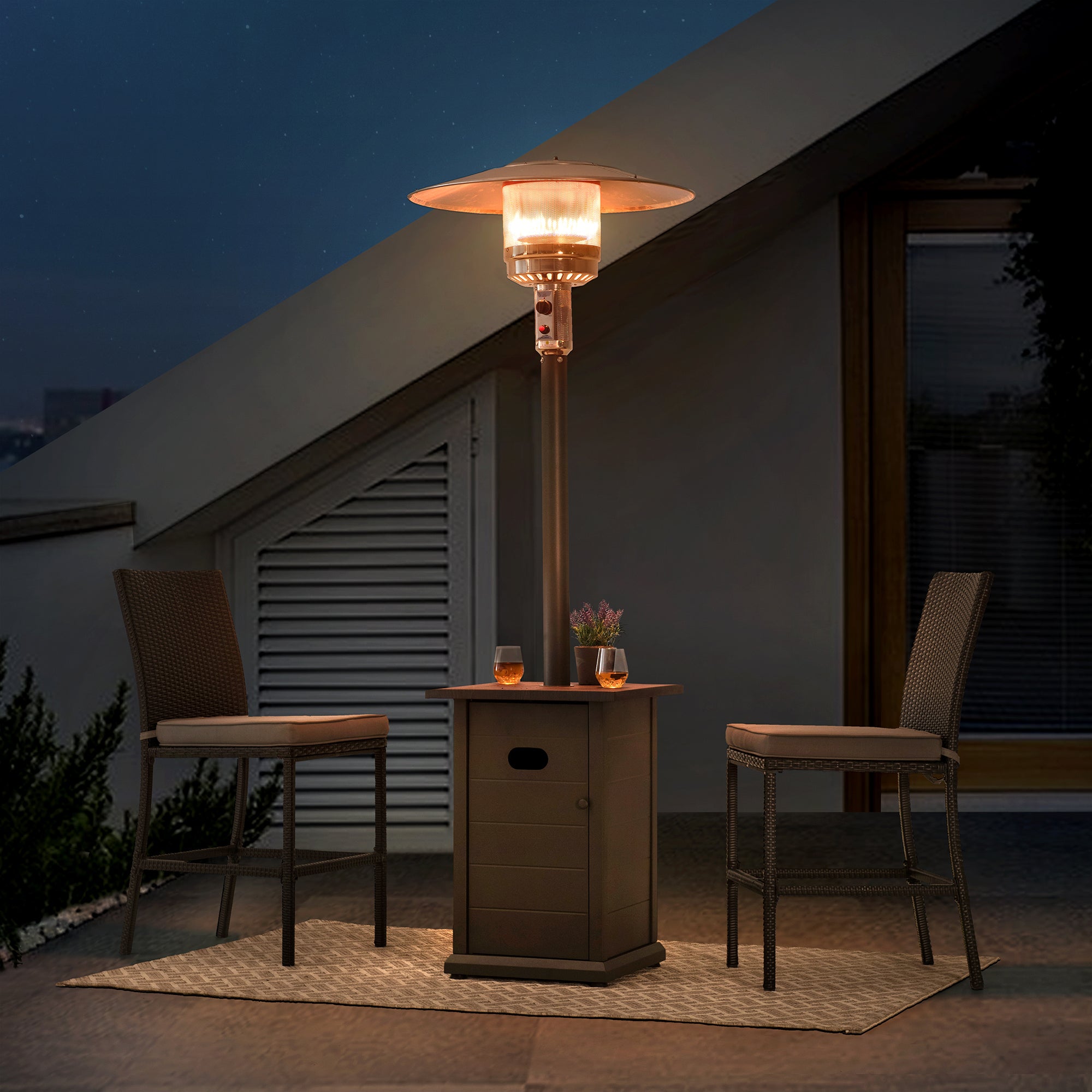 SUNJOY 40,000 BTU Outdoor Patio Propane Heater with Table Top.